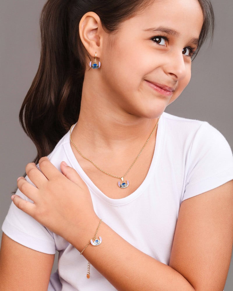 Brinco Infantil Argola Stitch 2.2 cm Banhado a Ouro 18K