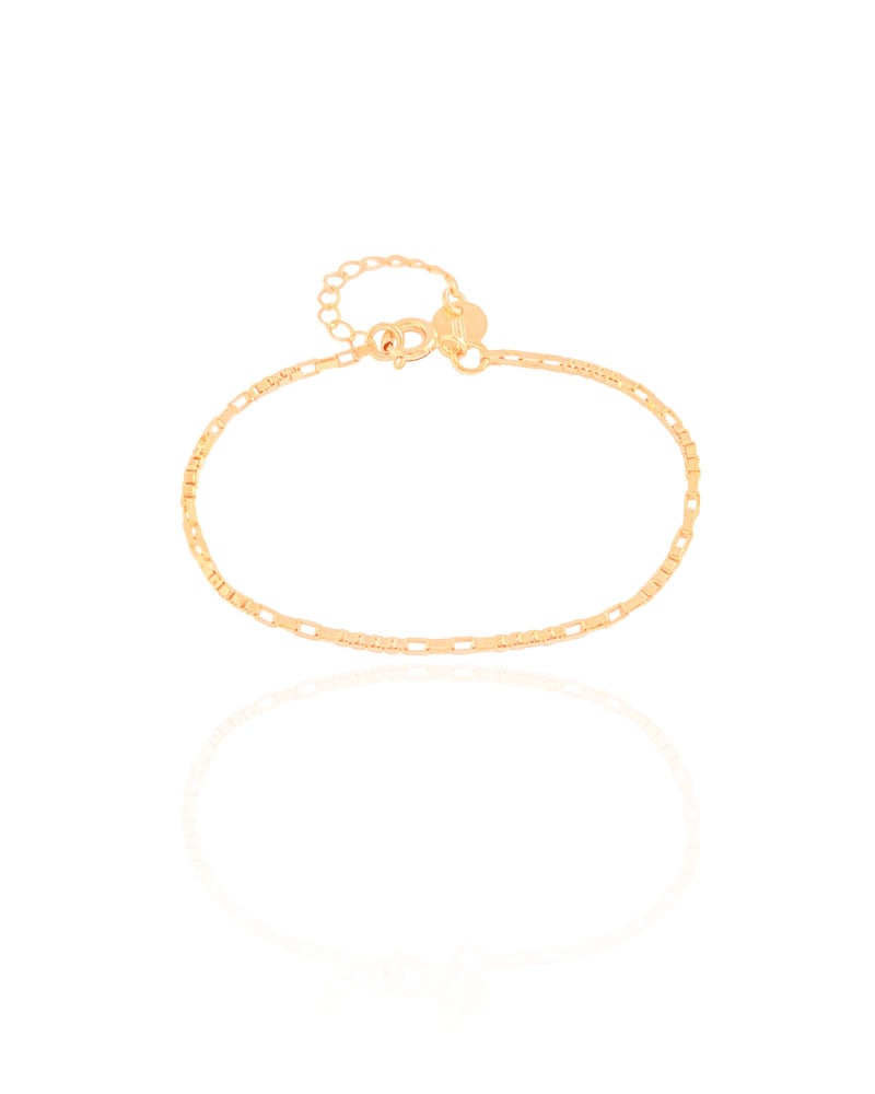 Pulseira Infantil Elos 2 mm Banhado a Ouro 18K
