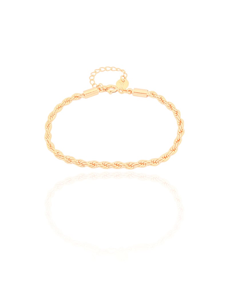 Pulseira Infantil Cordão Baiano 3 mm Banhado a Ouro 18K
