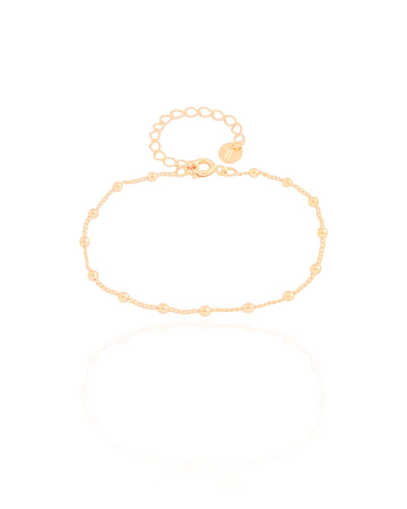 Pulseira Infantil Elos Bolinhas 2.5 mm Banhado a Ouro 18K