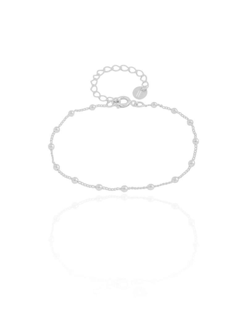 Pulseira Infantil Elos Bolinhas 2.5 mm Ródio Branco