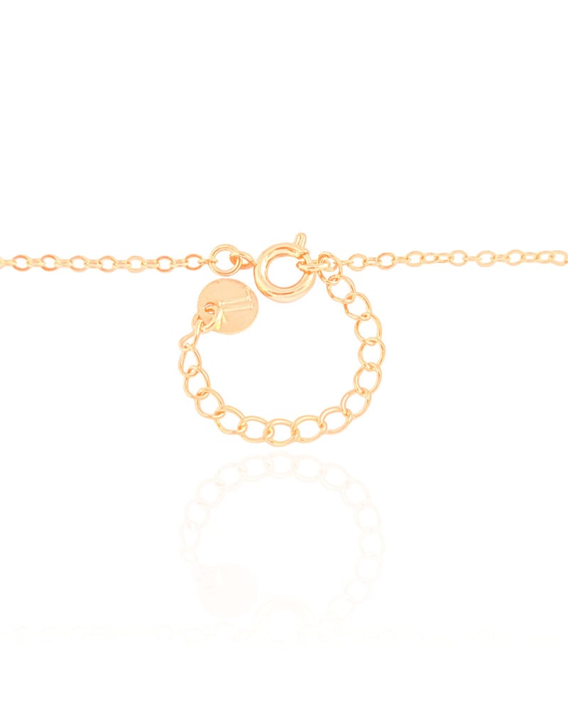 Gargantilha Infantil Elos Borboleta Rosa Banhado a Ouro 18K - 30 cm