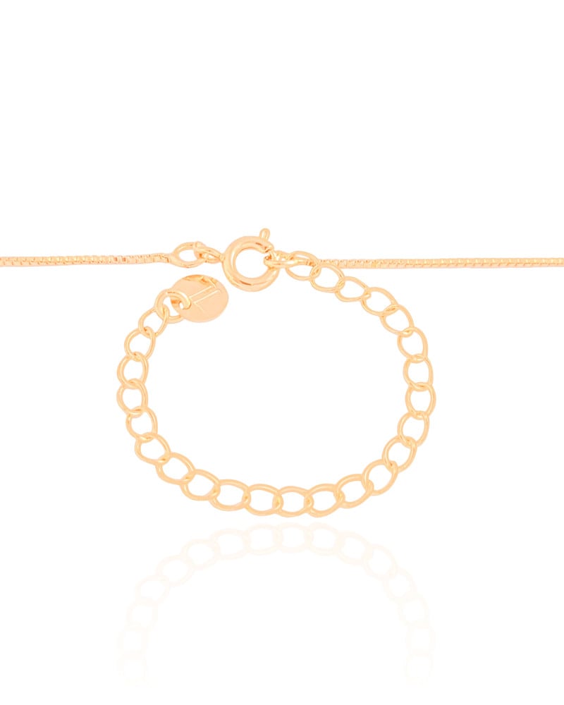 Gargantilha Infantil Coração Verde 7 mm Banhado a Ouro 18K - 35 cm