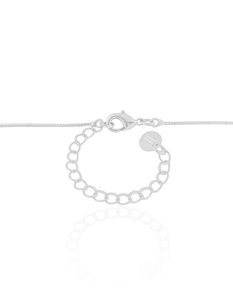 Gargantilha Infantil Ursinho Cravejado Cristal Ródio Branco - 45 cm