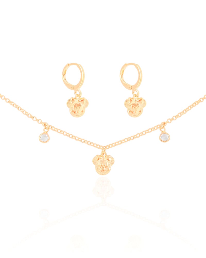 Conjunto Infantil Minnie Banhado a Ouro 18K
