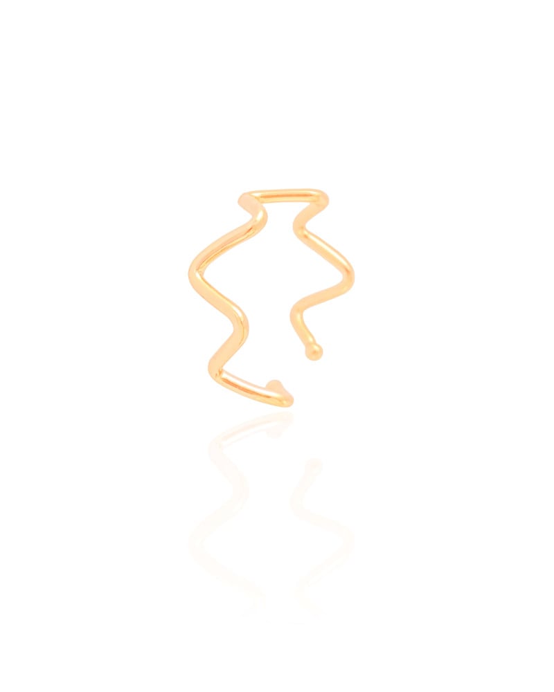 Anel Ajustável Zig Zag Tamanho G Banhado a Ouro 18K