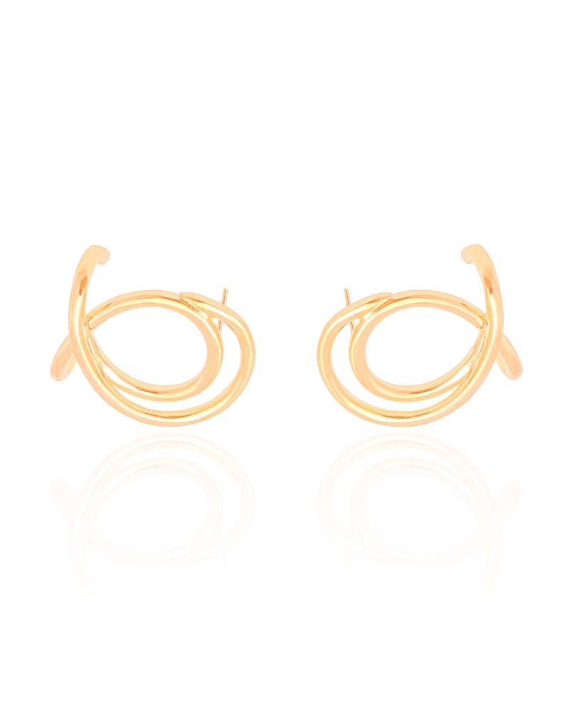 Ear Cuff Entrelaçado Liso 2.5 cm Banhado a Ouro 18K