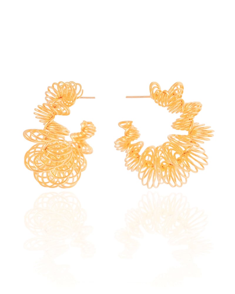 Brinco Argola Mola Espiral 3.6 cm Banhado a Ouro 18K