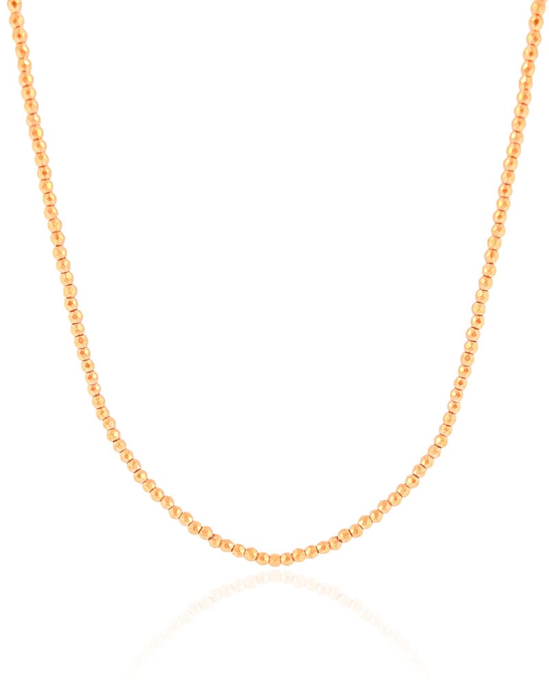 Choker Hematita Dourada 2 mm Banhado a Ouro 18K