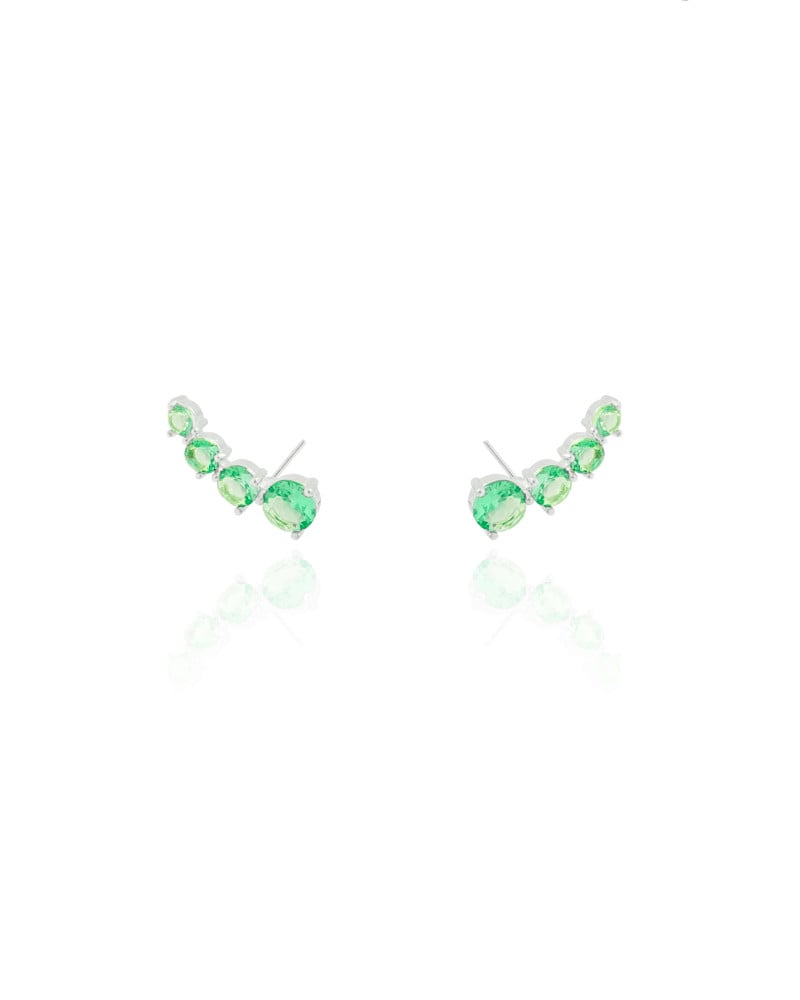 Ear Cuff Pontos de Luz Turmalina Ródio Branco