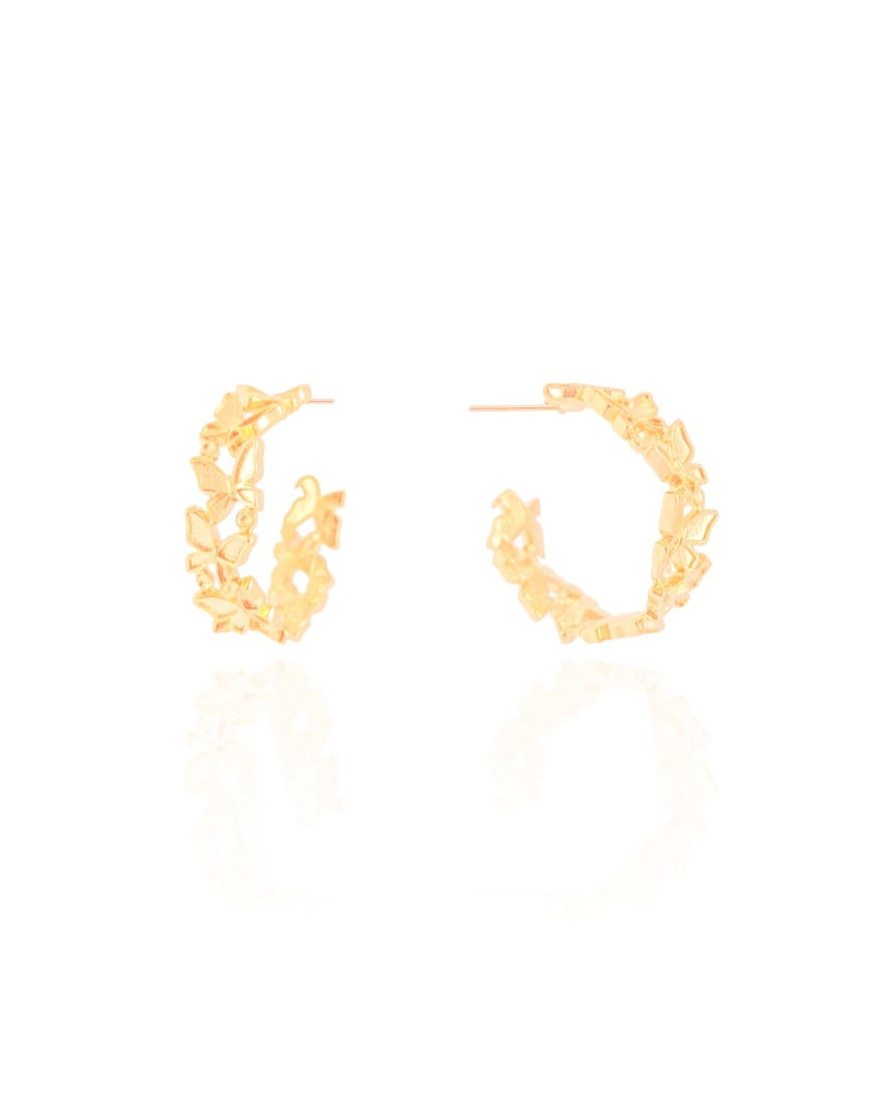 Brinco Argola Borboletas 2.1 cm Banhado a Ouro 18K