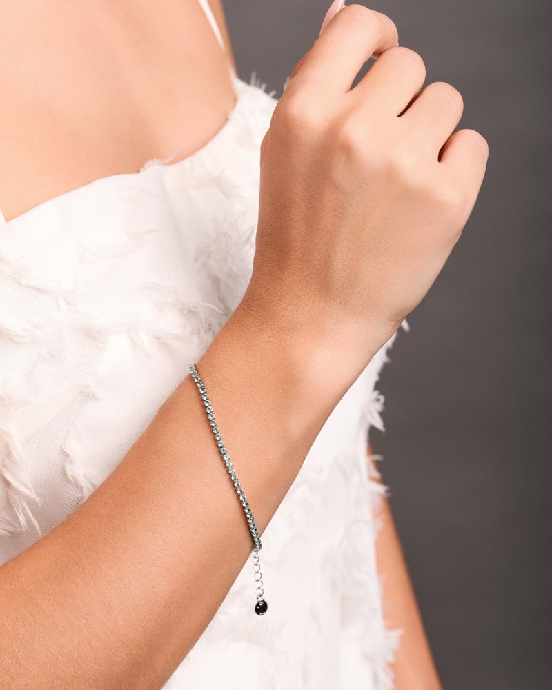 Pulseira Riviera Turmalina 2 mm Ródio Branco