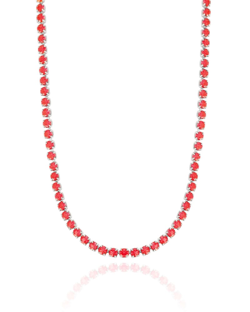 Choker Riviera Fuchsia 3 mm Ródio Branco