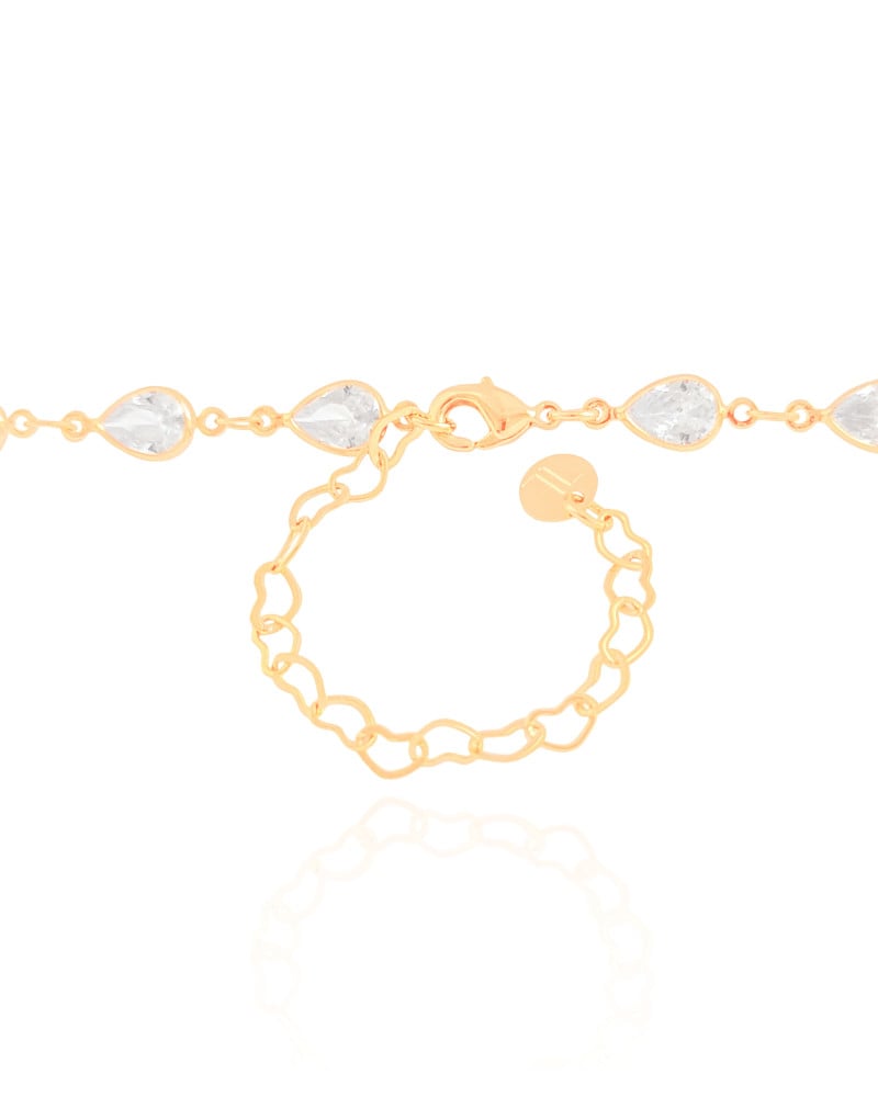 Choker Gotas Cristais 5 mm Banhado a Ouro 18K