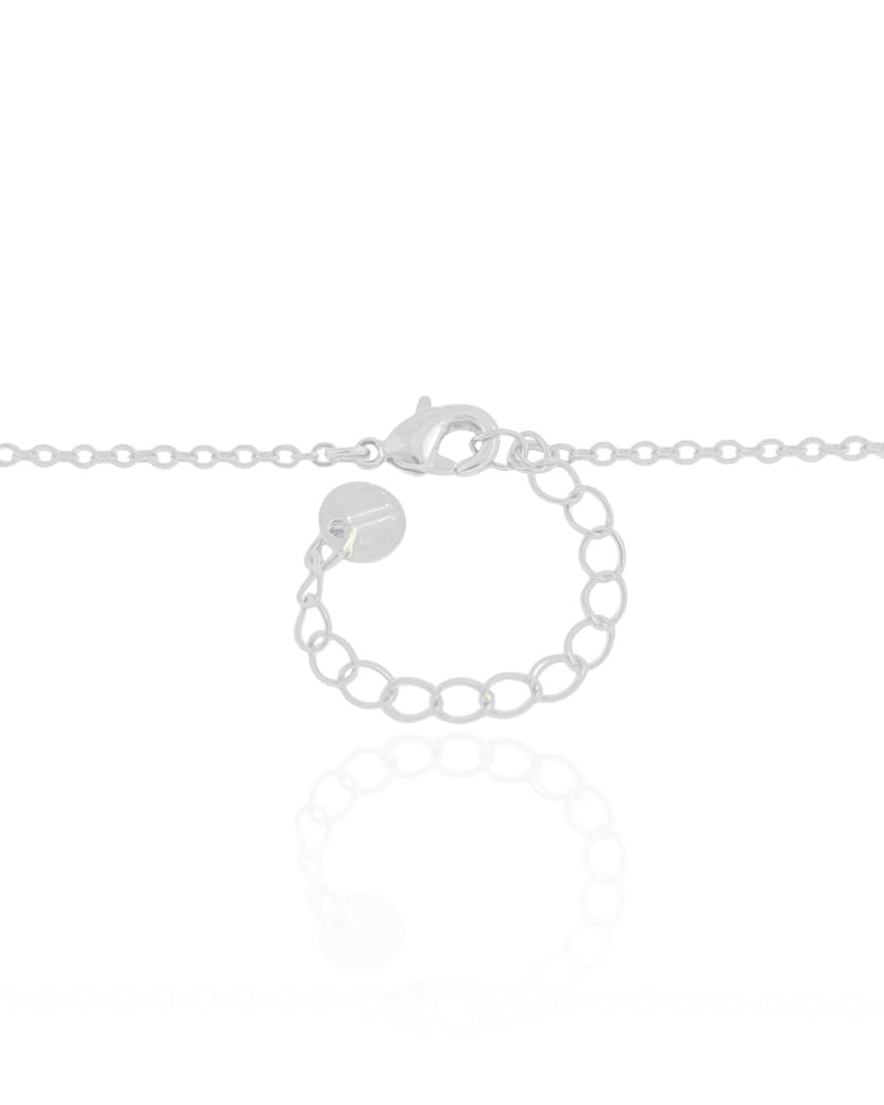 Gargantilha Elos Borboleta Cravejada Cristal 1.3 cm Ródio Branco - 45 cm