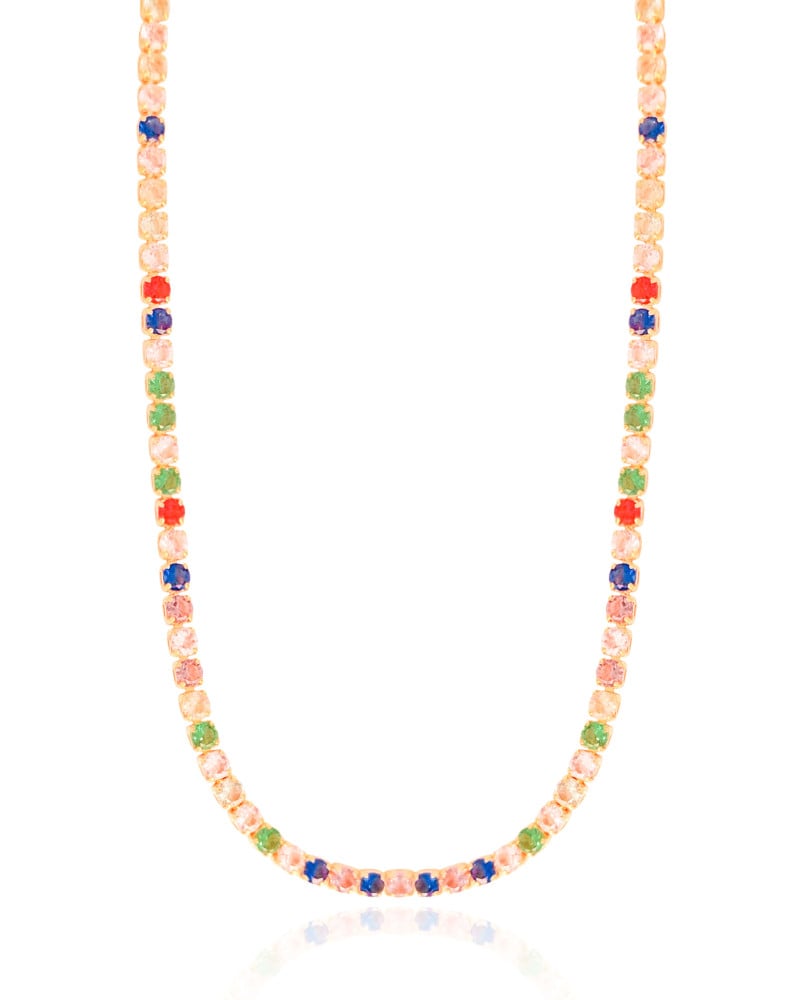 Gargantilha Riviera Colorida 3 mm Banhado a Ouro 18K - 45 cm