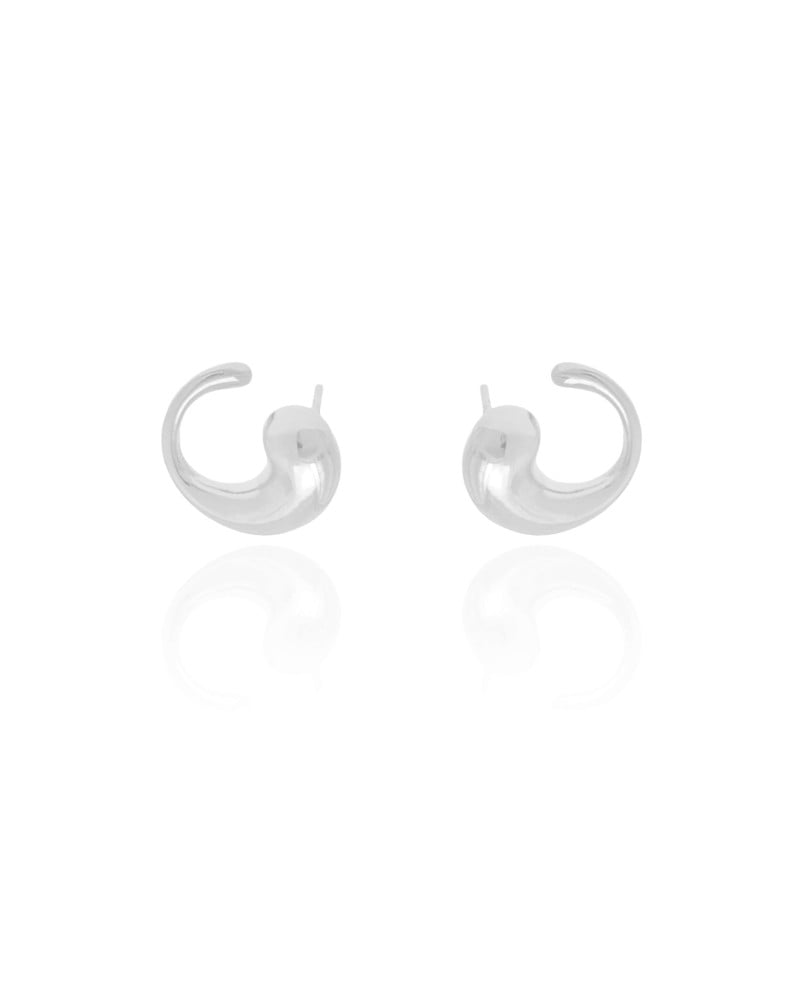 Ear Cuff Gota Lisa 1.7 cm Ródio Branco