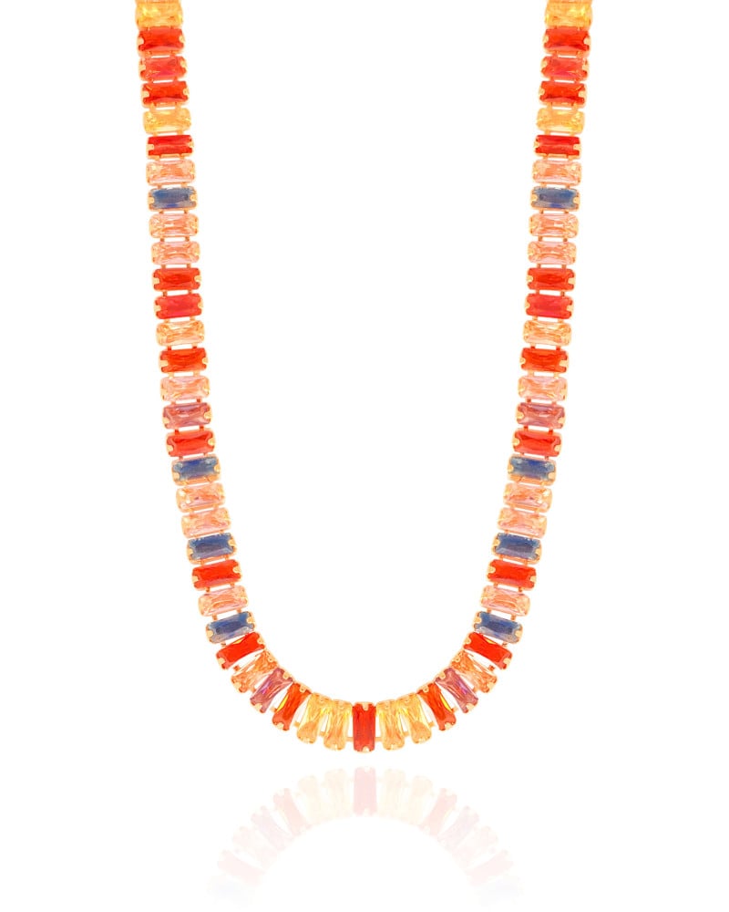 Choker Baguetes Coloridas Banhado a Ouro 18K