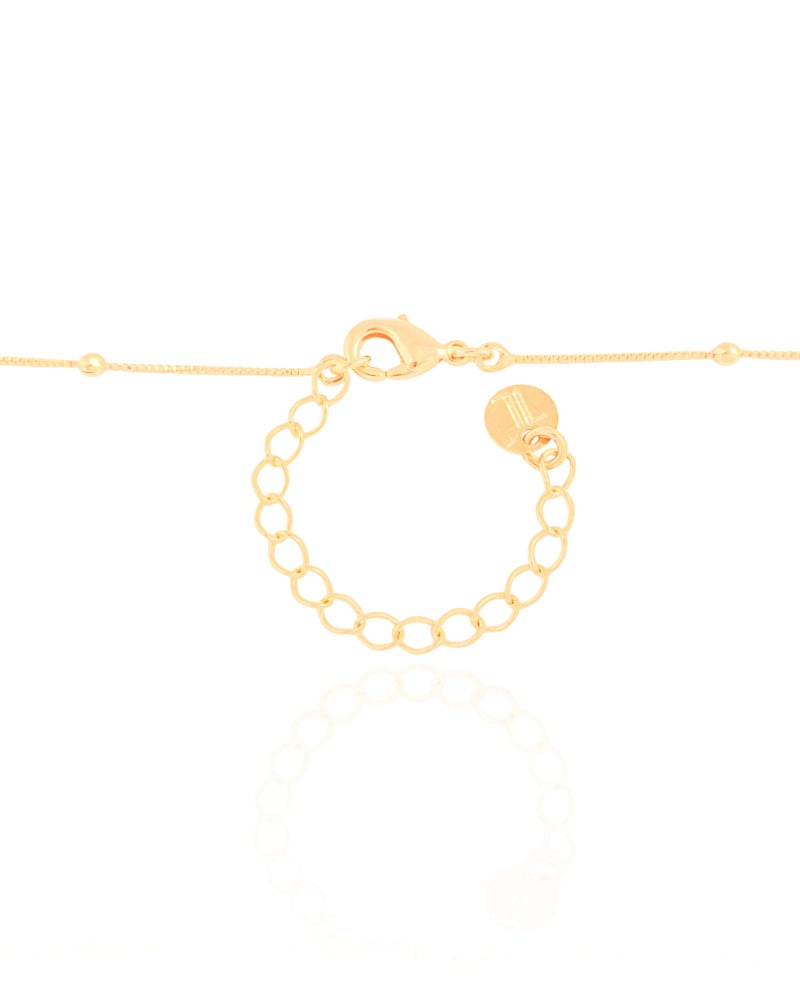 Gargantilha Veneziana Bolinhas Coração Cristal Banhado a Ouro 18K - 45 cm
