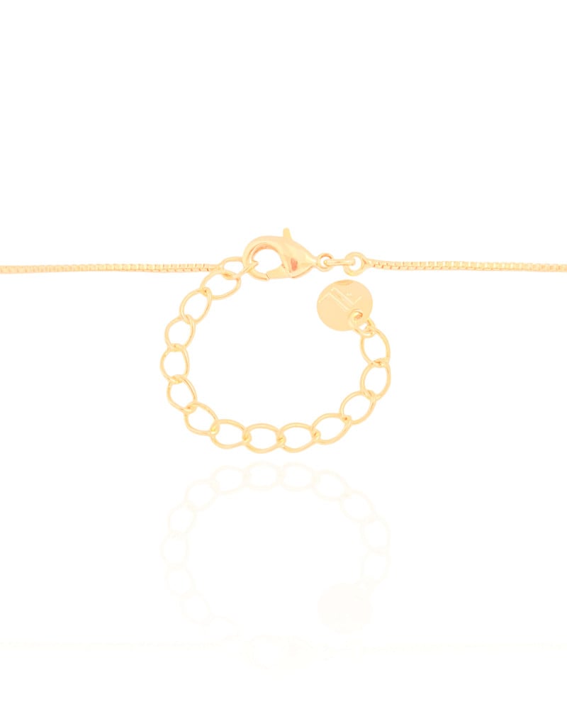 Gargantilha Oval Orgânico Ponto de Luz Cristal Banhado a Ouro 18K - 45 cm