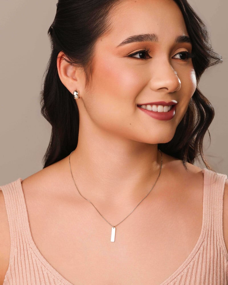 Brinco Argola Click Lisa 1.3 cm Ródio Branco