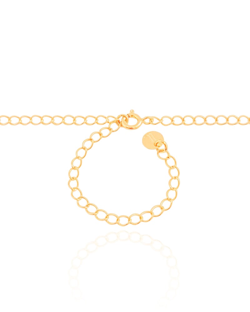 Relicário Coração Medalhas Cravejado Cristal Banhado a Ouro 18K - 40 cm