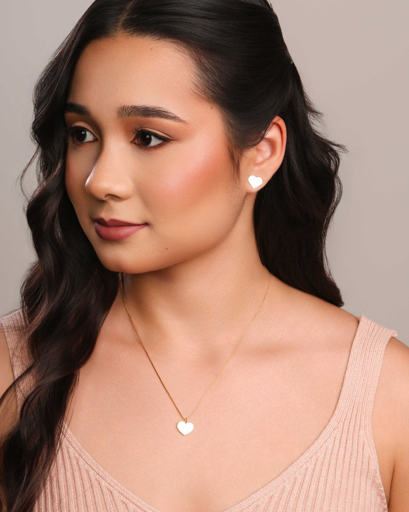 Gargantilha Veneziana Coração Liso 1.0 cm Banhado a Ouro 18K - 45 cm