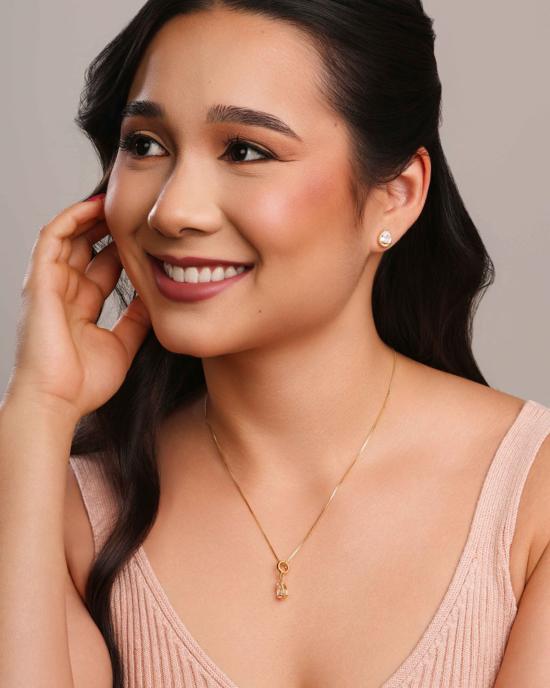 Gargantilha Veneziana Gota Cristal Detalhada Banhado a Ouro 18K - 45 cm