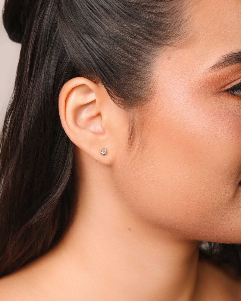 Brinco Gota Cristal 5 mm Ródio Branco