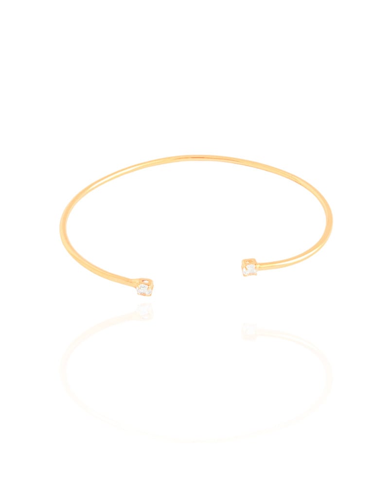 Bracelete Fio Pontos de Luz Cristal 3 mm Banhado a Ouro 18K