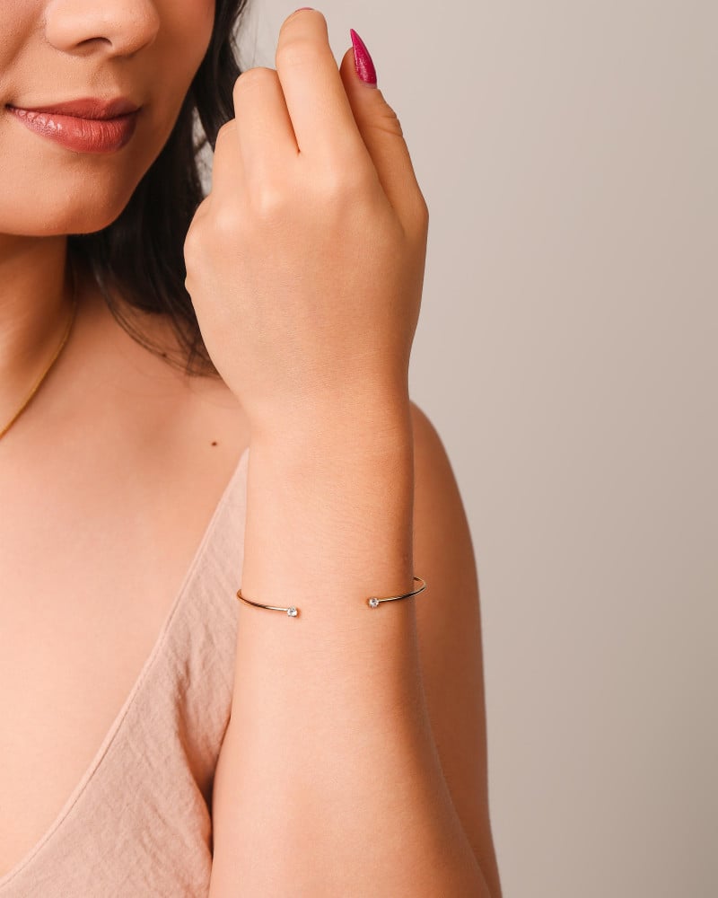 Bracelete Fio Pontos de Luz Cristal 3 mm Banhado a Ouro 18K