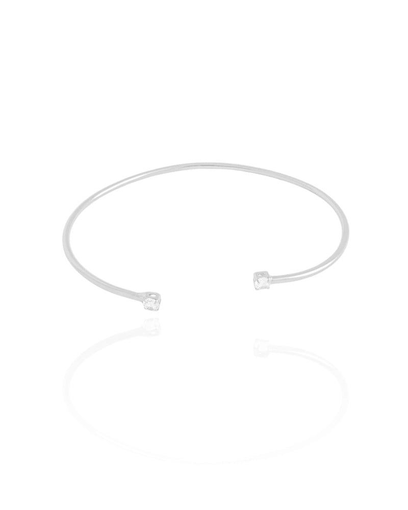 Bracelete Fio Pontos de Luz Cristal 3 mm Ródio Branco