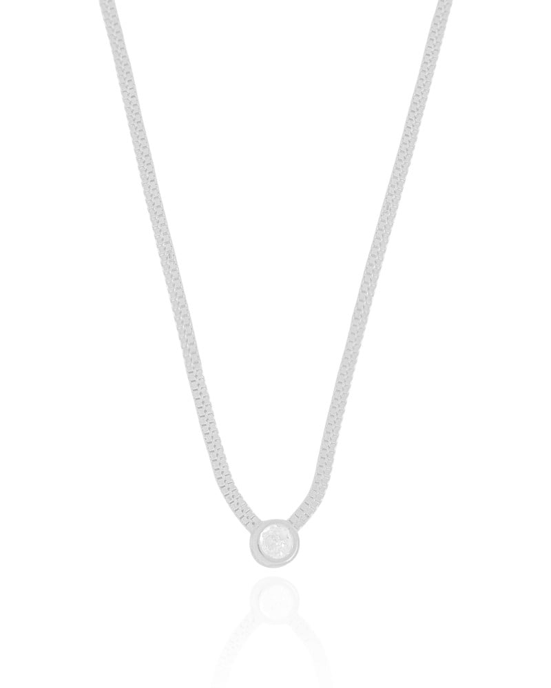 Choker Veneziana Dupla Ponto de Luz Cristal 7 mm Ródio Branco