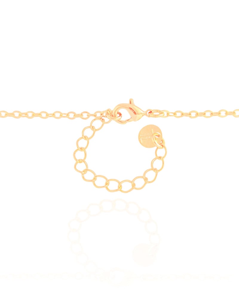 Gargantilha Elos Pingente Gotas Cristal Banhado a Ouro 18K - 40 cm