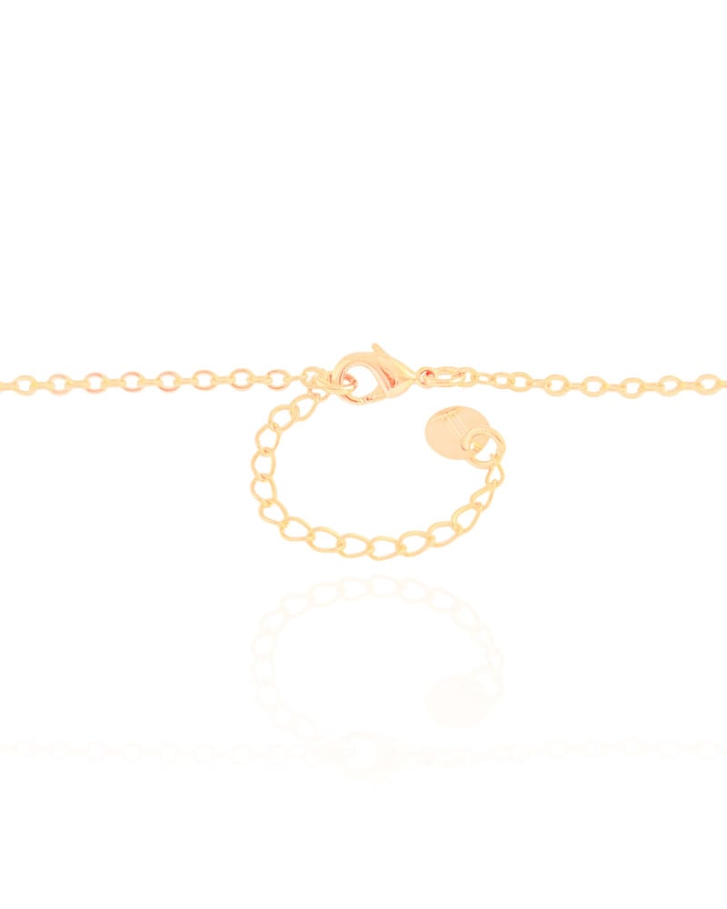 Gargantilha Gravata Elos Corações Cristais Banhado a Ouro 18K - 50 cm