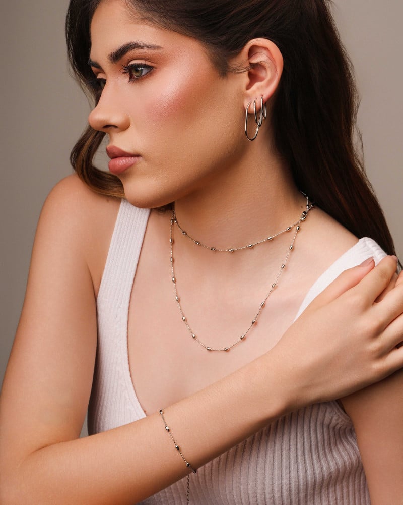 Pulseira Gomos 3 mm Ródio Branco