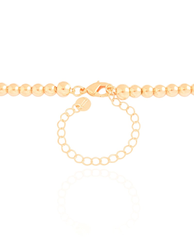 Choker Bolinhas Coração Liso Banhado a Ouro 18K