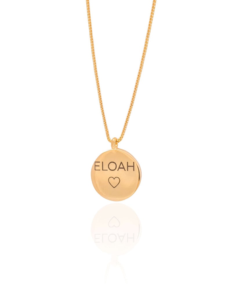 Gargantilha com Pingente Redondo Personalizado Banhado a Ouro 18K
