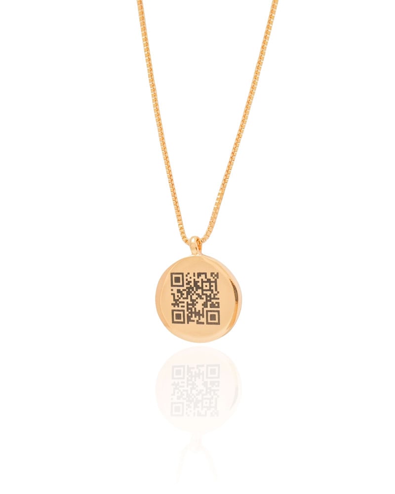 Gargantilha com Pingente Redondo Personalizado Banhado a Ouro 18K