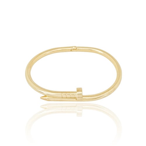Bracelete Prego Liso Banhado a Ouro 18K