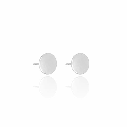 Brinco Redondo Flat Liso Ródio Branco