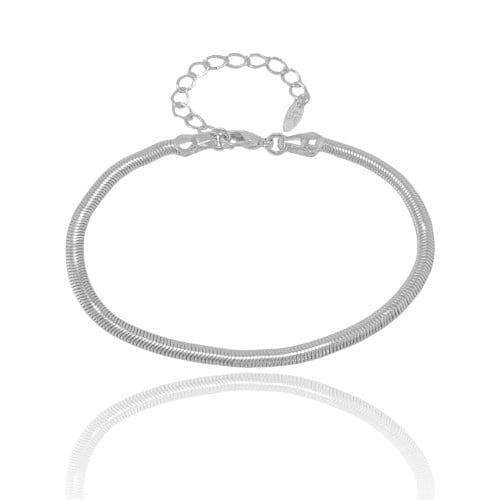Pulseira Snake 3 mm Ródio Branco
