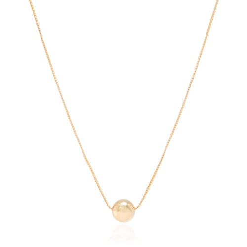 Gargantilha Veneziana Pingente Bola 10mm Banhado a Ouro 18K