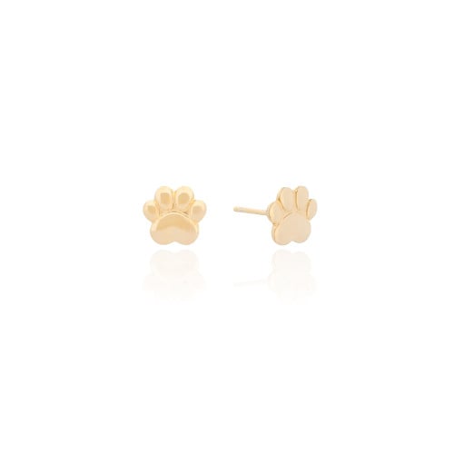 Brinco Pata Pet Liso Banhado a Ouro 18K