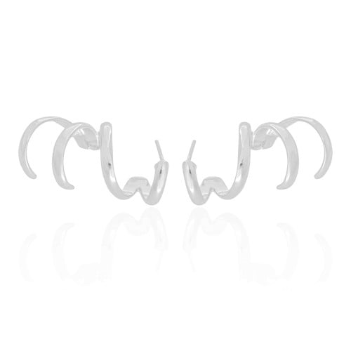 Ear Cuff Quatro Filetes Ródio Branco