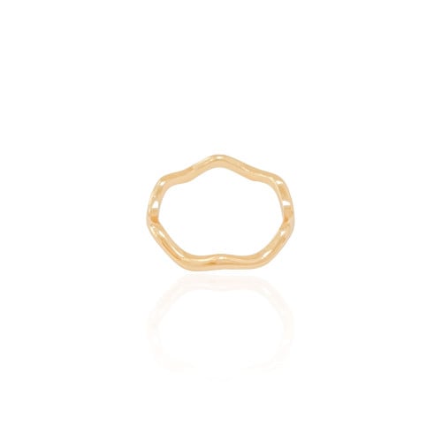 Anel Ondas Liso Tamanho 13 Banhado a Ouro 18K
