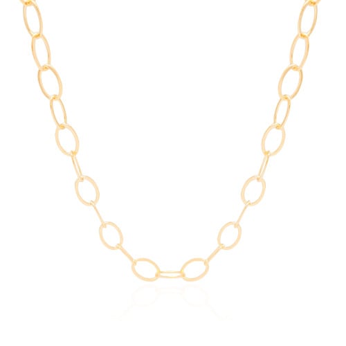Choker Elos Ovais Banhado a Ouro 18K