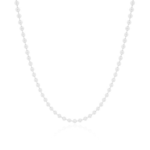 Choker Bolinhas 3 mm Ródio Branco