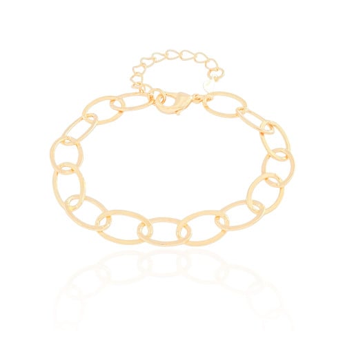 Pulseira Elos Ovais 7 mm Banhado a Ouro 18K