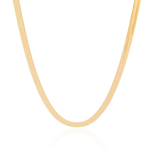 Gargantilha Malha Fita 5 mm Banhado a Ouro 18K